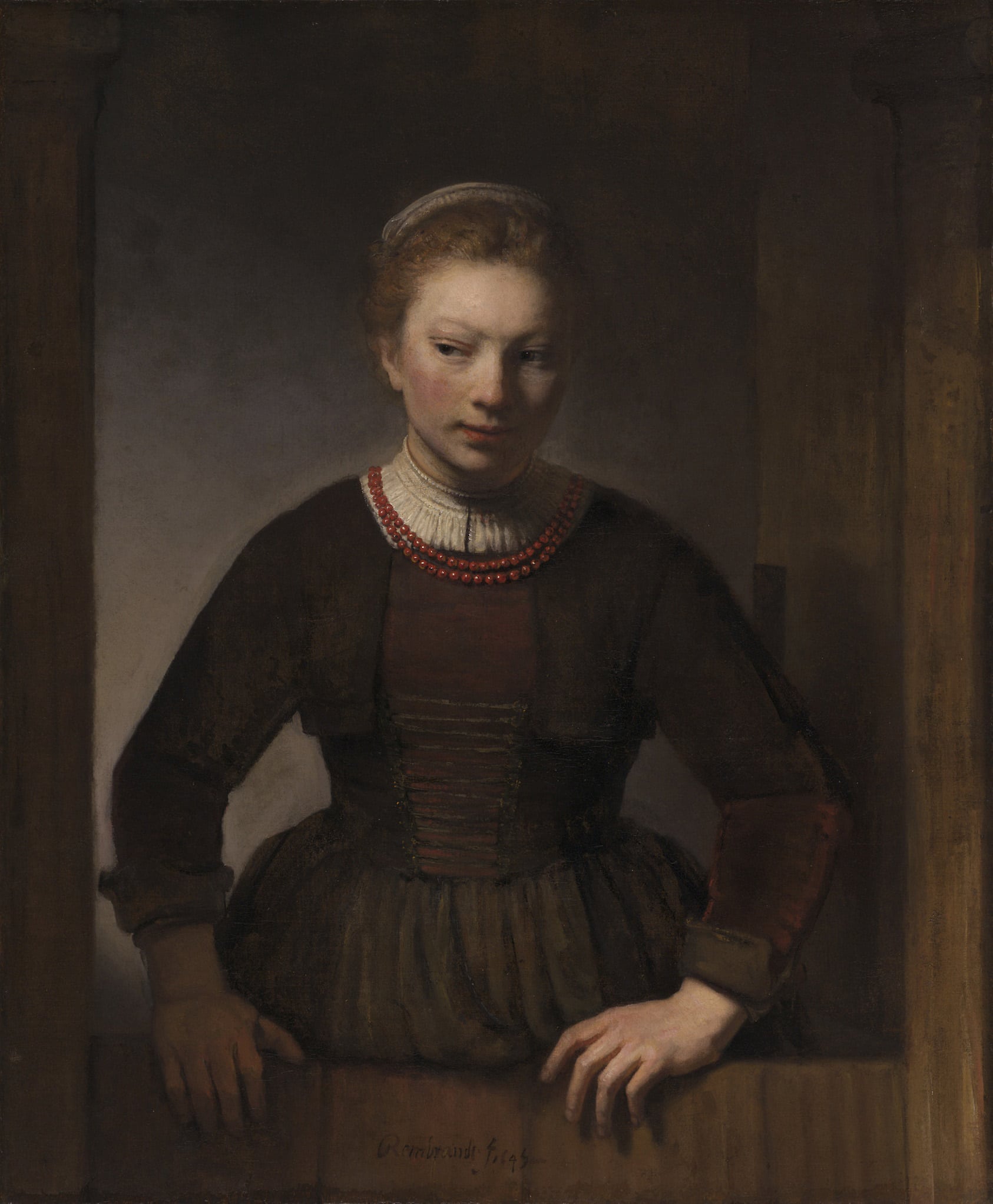 A Young Woman at a Half-open Door